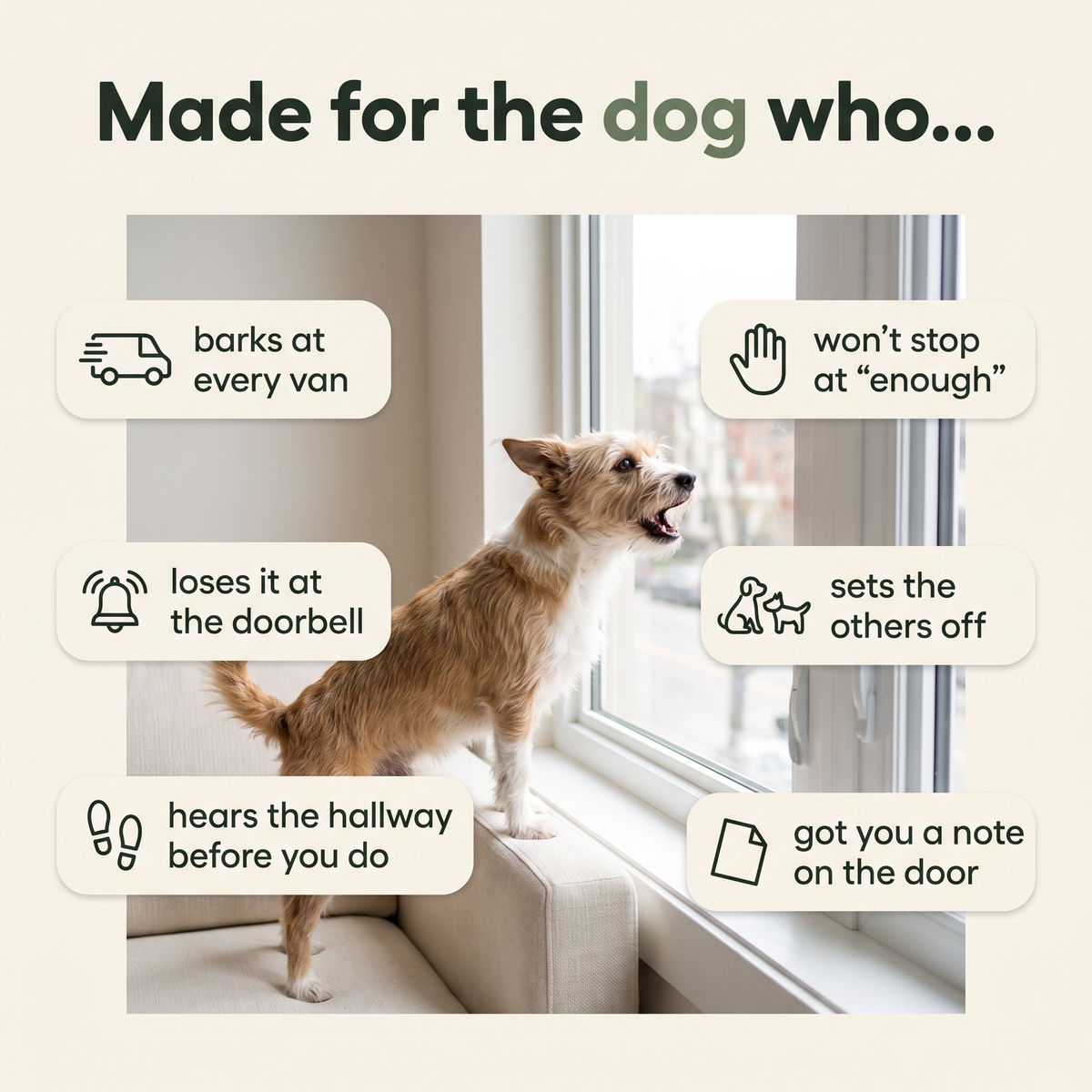 Made for the dog who barks at every van