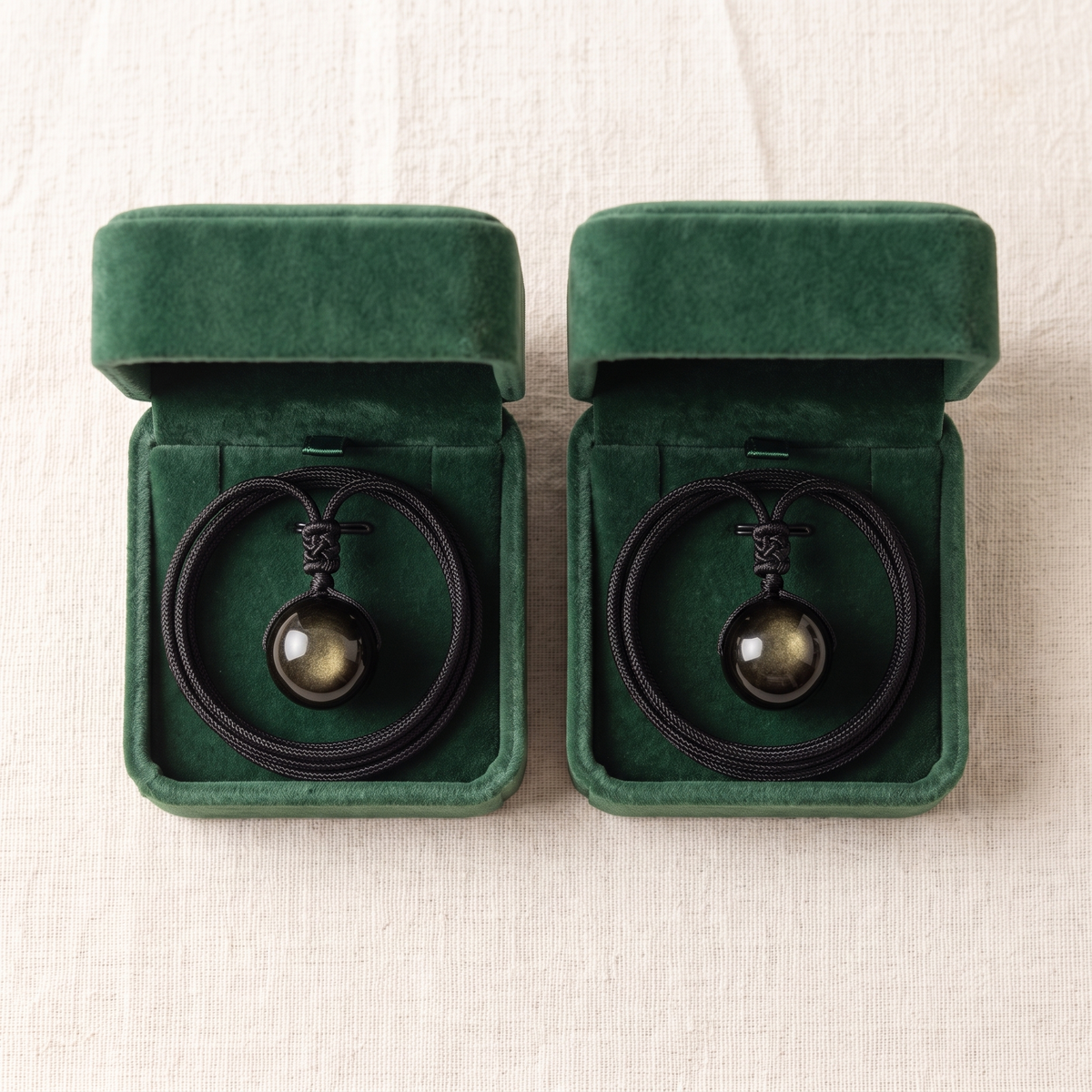 Two velvet boxes
